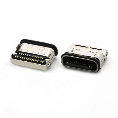 IP68 24-Pin wasserdichtes USB-Typen-C-Frauen-Steckdose 2 Reihe SMT-Anschluss