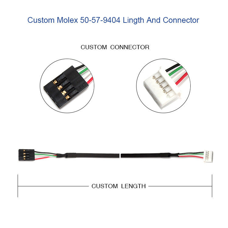 Kundenspezifischer Kabelbaum Molex 50-57-9404 mit SL 2.54mm 4 Verbindungsstück der Weisen-70066