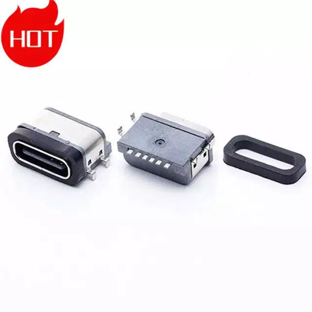 Wasserdichter Micro-Mini-USB-Typ-C-Ladeanschluss 24-polig mit Metallgehäuse