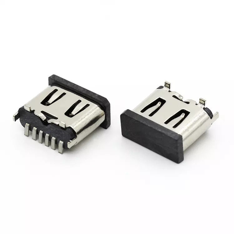 Vertikale 6P-Buchse USB 3.1 C-Anschluss Jack-Buchse SMT-Typ für Mobiltelefon
