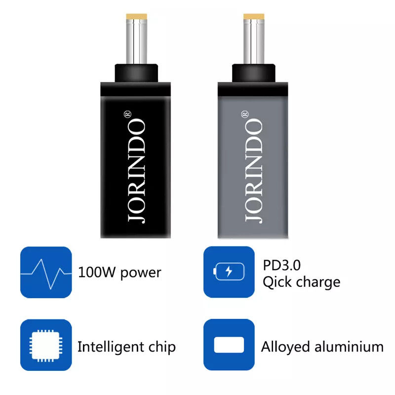 100 W USB Typ C Buchse auf DC 5,5 x 2,5 mm Stecker PD-Anschluss Schnelle Schnellladung