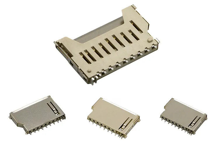 Kurze der codierten Karte des Körper-9Pin Sd Verbindungsstück-Stoß-Stoß-Art kupfernes Shell