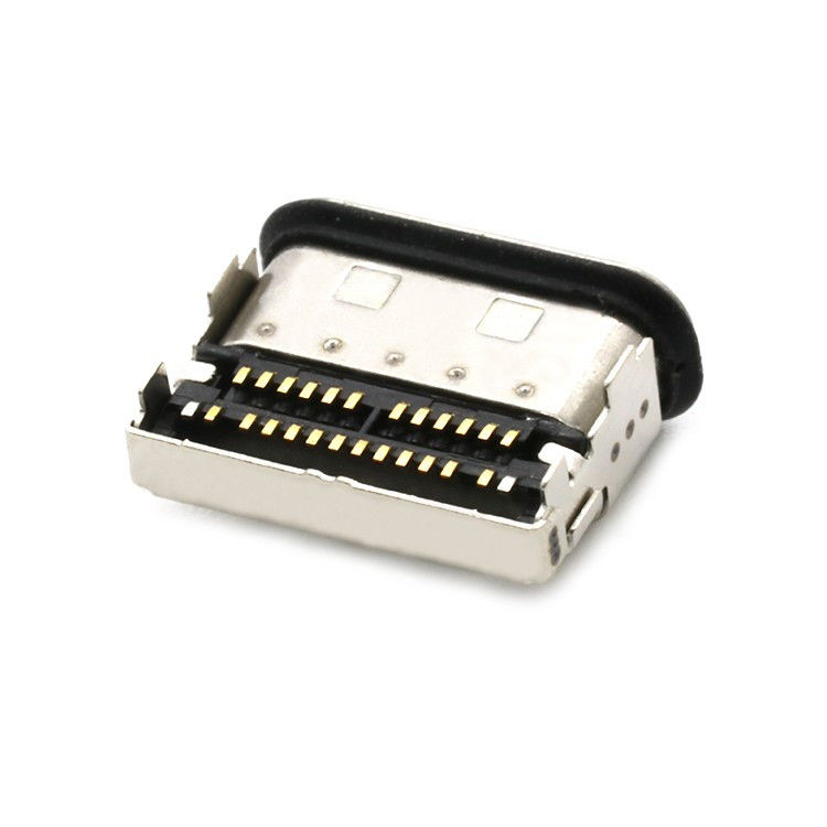 IP68 24-Pin wasserdichtes USB-Typen-C-Frauen-Steckdose 2 Reihe SMT-Anschluss