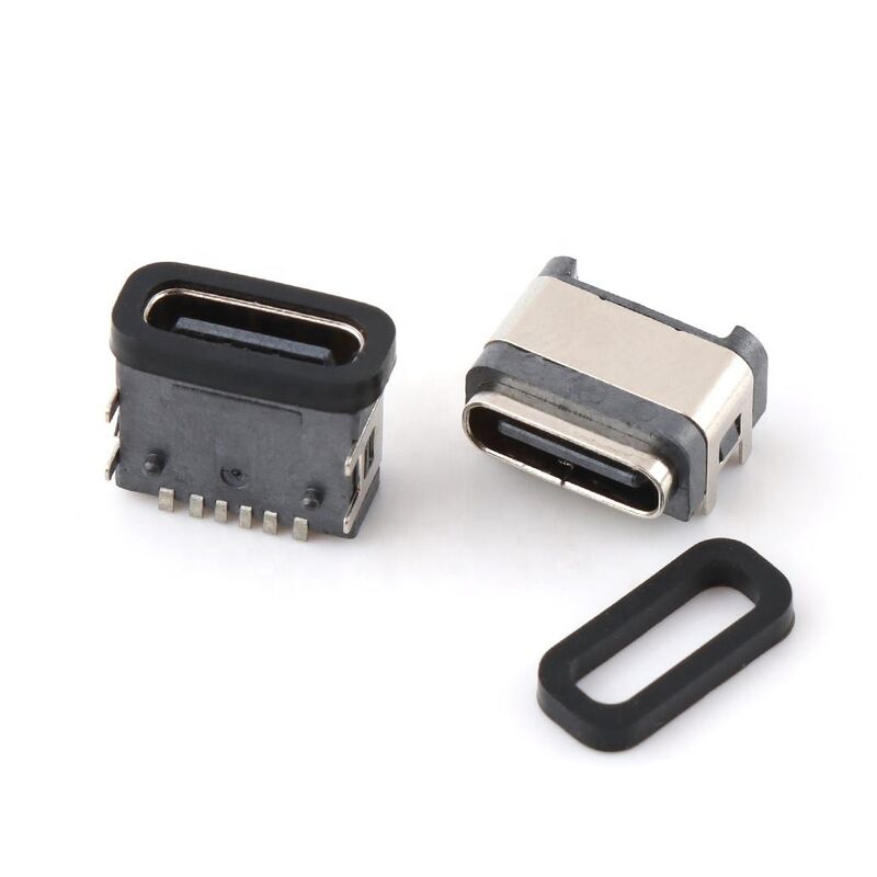 Wasserdicht Dip USB-Anschluss 6pins weibliche rechten Winkel wasserdicht Typ-C-Anschluss