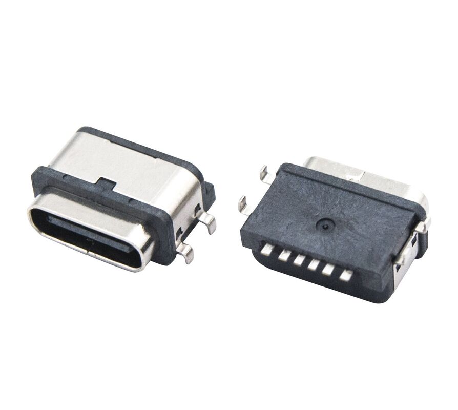 Wasserdichtes Kupfer USB Typ C 6 Pin Weibliches Steckverbinder Datenübertragungskabel mit 3A Max Nennstrom und 30V