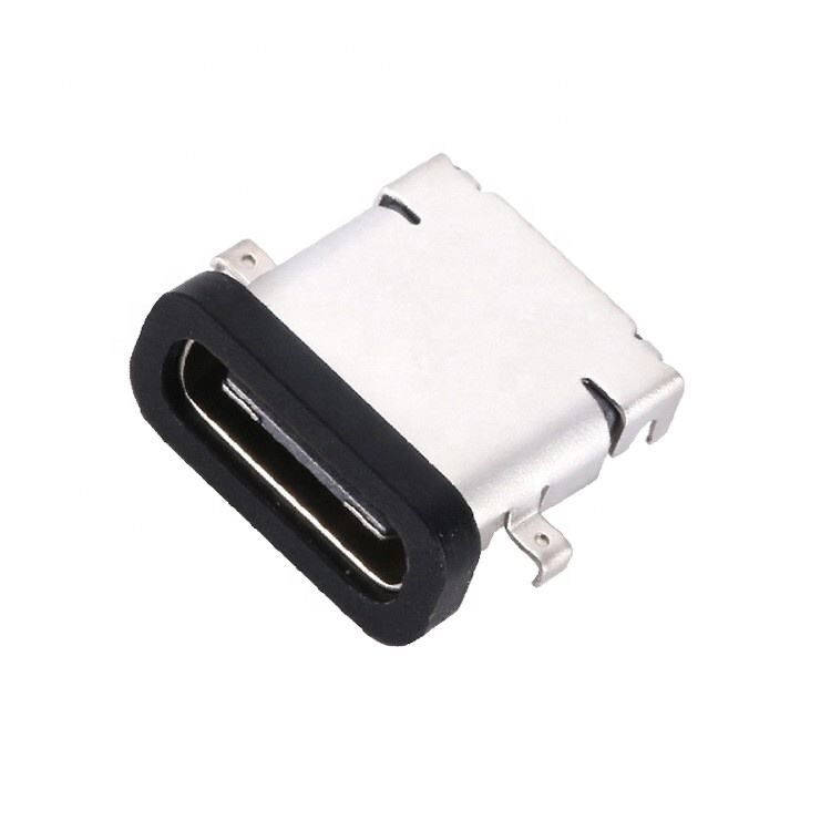 Wasserdichtes USB 3.1 Typ C 24-Pin weiblicher Steckverbinder Horizontale SMT DIP Montage Sinking Plate USB Steckdose