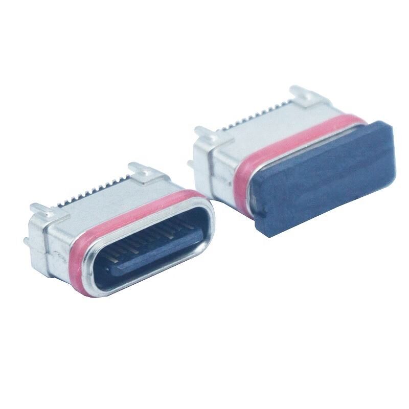Wasserdichter SMD vertikaler Zinkpulvermetallurgie 24-Pin-Buchse Typ-c-Anschluss USB-Ladeport-Stecker