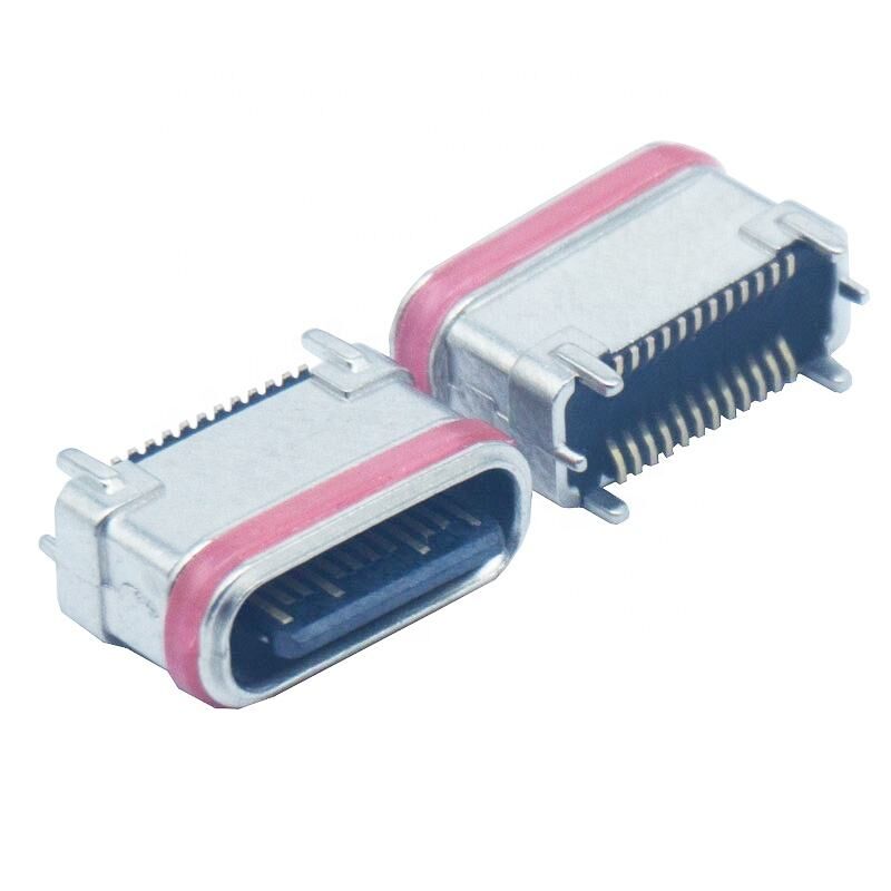 Wasserdichter SMD vertikaler Zinkpulvermetallurgie 24-Pin-Buchse Typ-c-Anschluss USB-Ladeport-Stecker