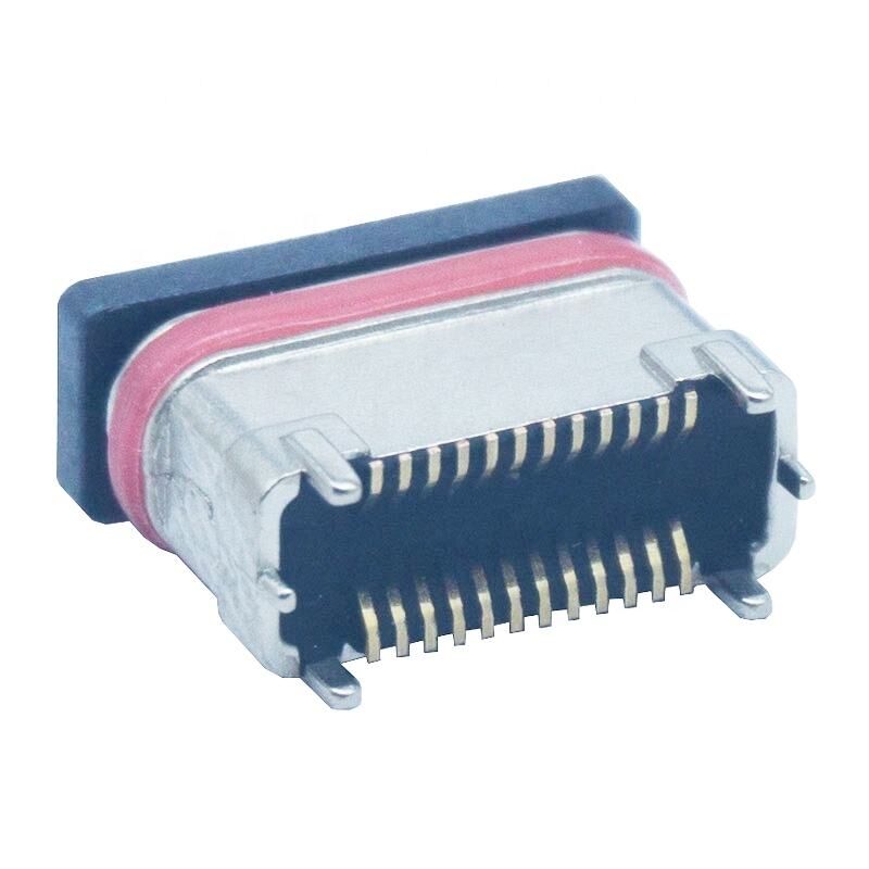 Wasserdichter SMD vertikaler Zinkpulvermetallurgie 24-Pin-Buchse Typ-c-Anschluss USB-Ladeport-Stecker