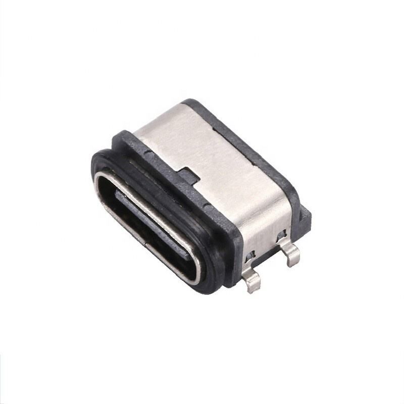 Typ C 6-Pin weibliche IPX7 wasserdichte USB-Anschluss Horizontale SMT-Anbringung Datenübertragung