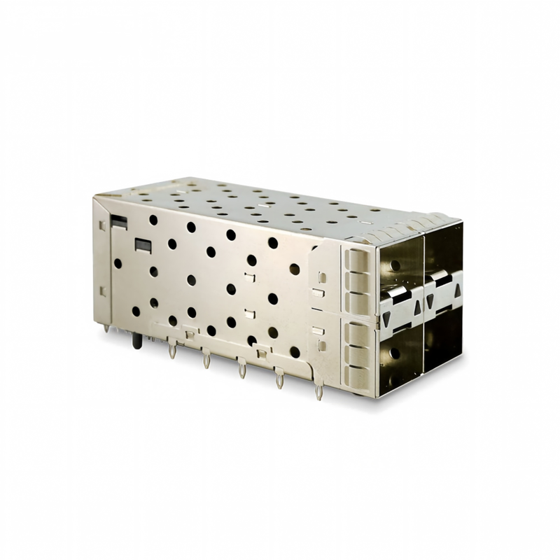 SFP+ 2x2 Press-Fit-Anschluss 80pins Kleine Form-Form Pltuggable Plus Stapel 2-by-1 Multi-Port SFP+-Anschluss W/ Lightpipe-Anschlüsse