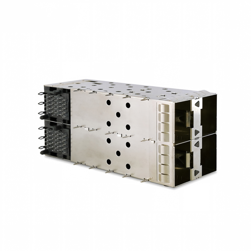 SFP+ 2x2 Press-Fit-Anschluss 80pins Kleine Form-Form Pltuggable Plus Stapel 2-by-1 Multi-Port SFP+-Anschluss W/ Lightpipe-Anschlüsse