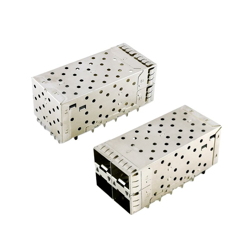 SFP+ 2x2 Press-Fit-Anschluss 80pins Kleine Form-Form Pltuggable Plus Stapel 2-by-1 Multi-Port SFP+-Anschluss W/ Lightpipe-Anschlüsse