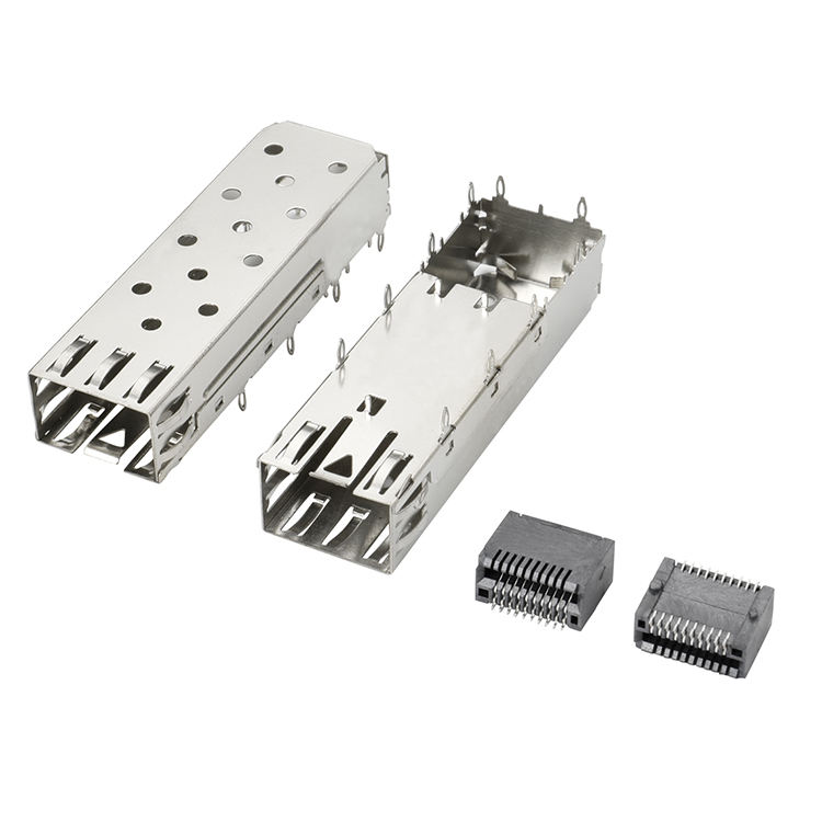 QSFP-SFP-Käfig 2X2-Hafenkäfig mit Lichtrohr XFP-CFP-SFP-Konnektor Staubabdeckung Glasfasermodulschutz