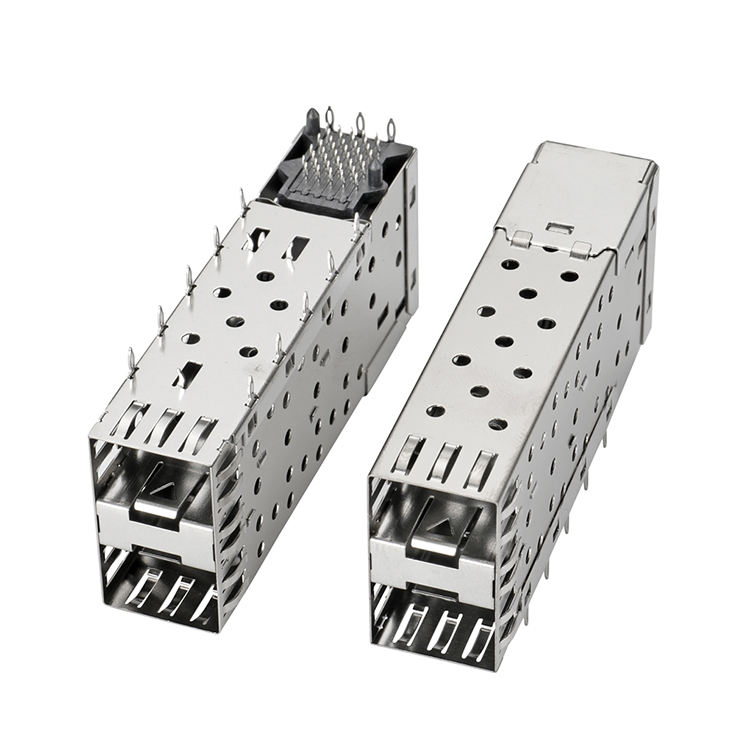 QSFP-SFP-Käfig 2X2-Hafenkäfig mit Lichtrohr XFP-CFP-SFP-Konnektor Staubabdeckung Glasfasermodulschutz