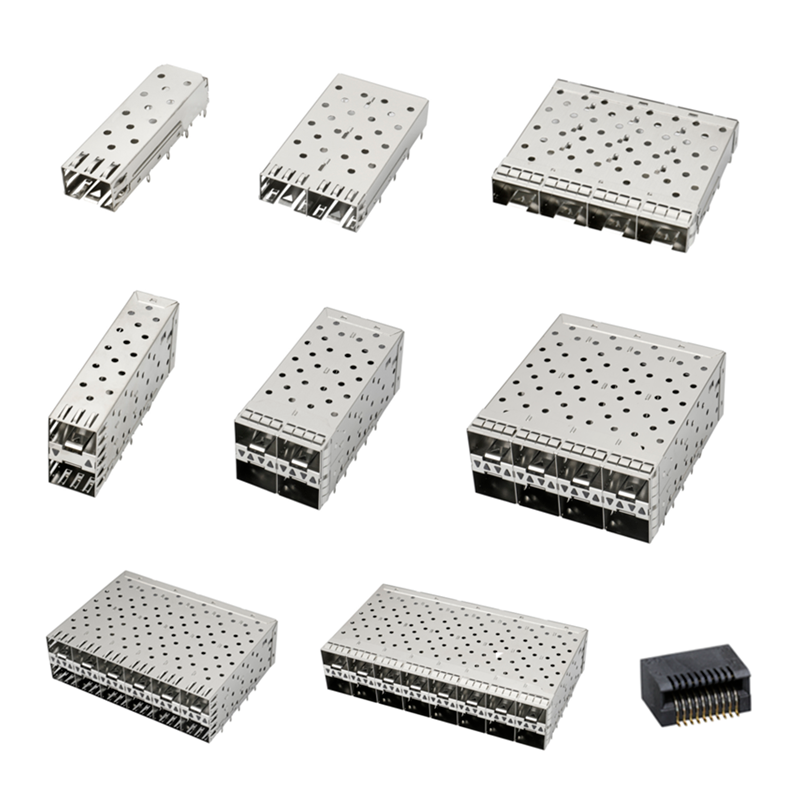 QSFP-SFP-Käfig 2X2-Hafenkäfig mit Lichtrohr XFP-CFP-SFP-Konnektor Staubabdeckung Glasfasermodulschutz