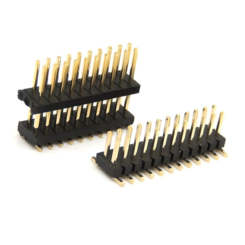 Press-Fit-Buchse mit 6, 8, 20 Pins, 2*14, 2*3, 5 Buchsen, 1mm, 1,27mm, 2mm, 2,54mm Rastermaß, gewinkelter SMD/SMT-Header, langer Stiftleisten-Stecker