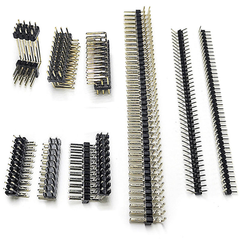 Press-Fit-Buchse mit 6, 8, 20 Pins, 2*14, 2*3, 5 Buchsen, 1mm, 1,27mm, 2mm, 2,54mm Rastermaß, gewinkelter SMD/SMT-Header, langer Stiftleisten-Stecker