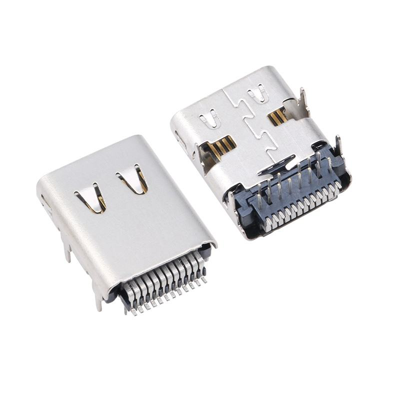 Kundenspezifischer USB 3.2 Typ-C-Steckverbinder 40 Gbit/s wasserdichte U4-Buchse 24-polig SMT DIP PCB Buchse/Stecker Fabrik