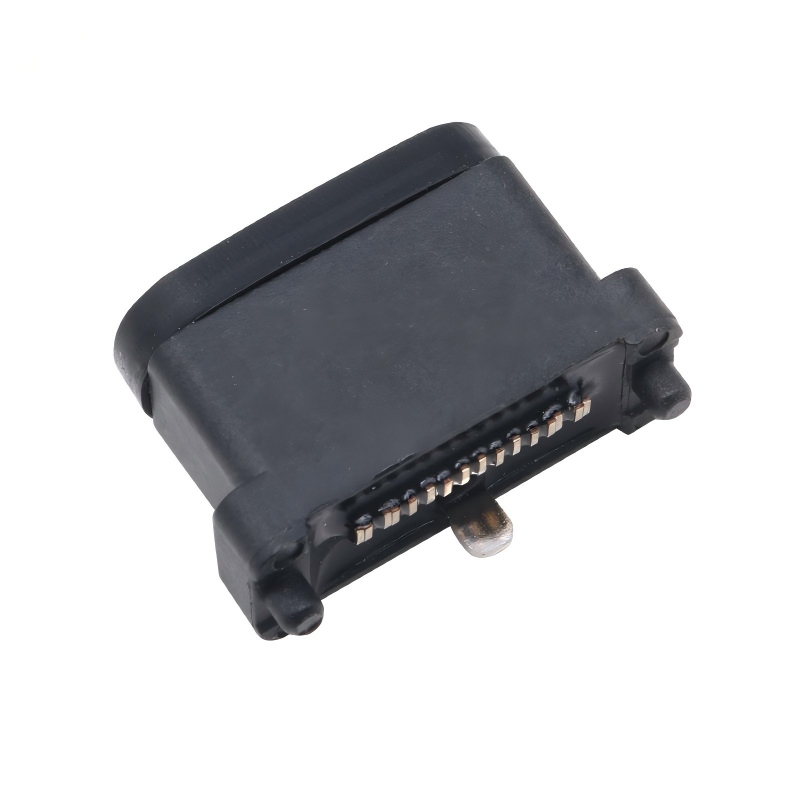USB 3.2 Typ-C 40 Gbps Wasserdicht U4 Steckdose 24 Pin SMT DIP PCB Weiblicher Steckverbinder Goldbeschichtung Edelstahl 5A 100V AC
