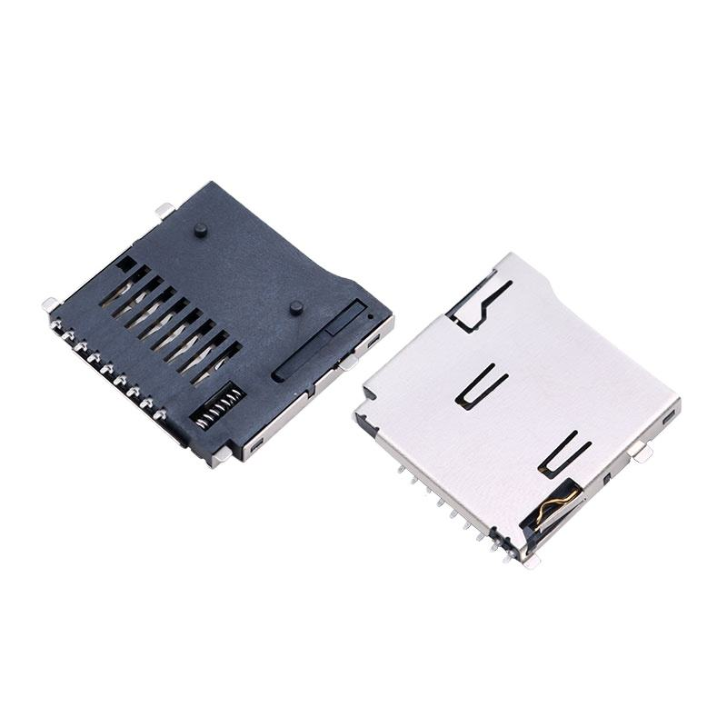 8-Pin Micro SD / TF Karten Steckdose. Molex 472192001 Alternative. H1.8mm Lift-the-Cover (Scharnier) SMT-Anschluss.