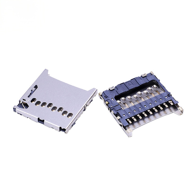 TF-Karte 8P mit CD-Pin H1.3 Edelstahl-Mikro-SD-Kartenträger USB-elektronischer Steckverbinder für Leiterplattenanwendungen