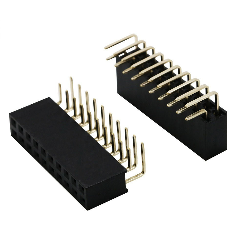 2X10P 20P Doppelreihe gebogene weibliche Kopfhöhe Pitch 2,54mm Pin PBT Material Phosphor Bronze Kontakte