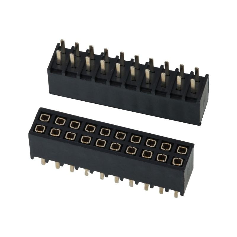 DIP Weibliche Kopfhörer 2,54 mm Pitch Doppelreihe Weibliche gerade Kopfhörer Steckdose Pin Strip Connector