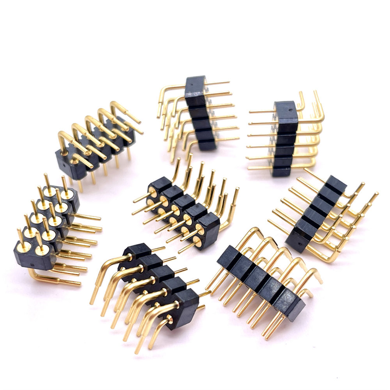 2.54mm Pitch H3.0 Right Angle USB Pin Header Connector 10P Brass Machine Double Rows for PCB 2X5P 3A Rated Connectors