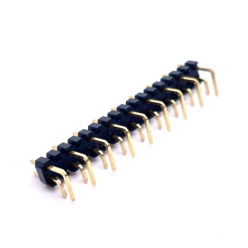 Customized 2.0mm Double Rows 29Pin Bent Needles One-Stop Gold Plating USB PCB Connector Accessory Brass Male Pin Header
