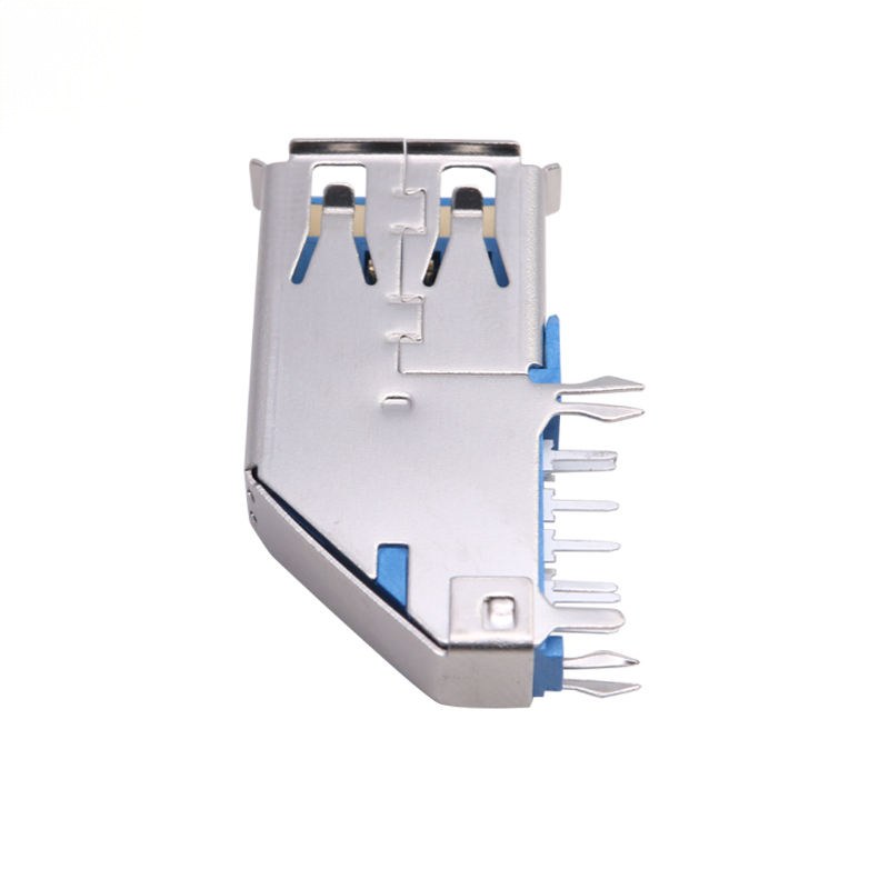 USB 3.0AF Female DIP 90 Degree Side Insert Reverse Curly Edge 1.5A High Current Premium Connector
