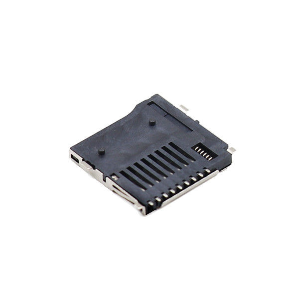 Des Stoß-Stoß-weiblicher Mikro-Sd greller Sockel 9 des Kartenstecker-LCP T Stift