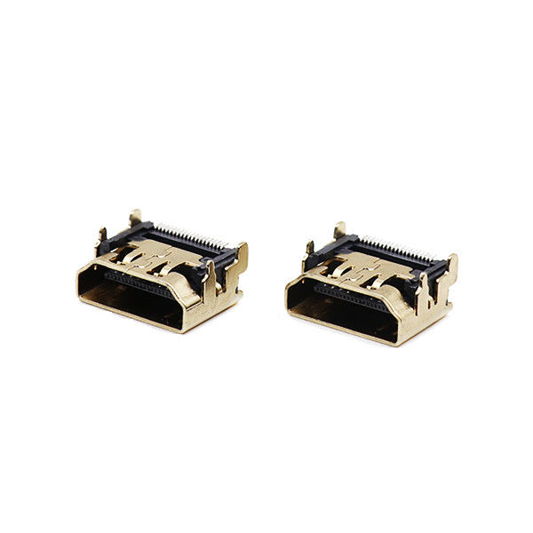 UL94V-0 HDMI Art der Kabel-Verbindungsstücke 19 Stifteine Verbindungsstück SMT-Art SGS ohne Ohr