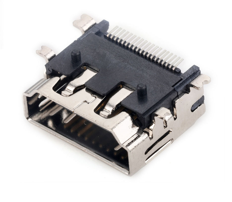 Horizontaler HDMI PWB-Sockel weibliches SMT schreiben einem Verbindungsstück 10000 Zyklen