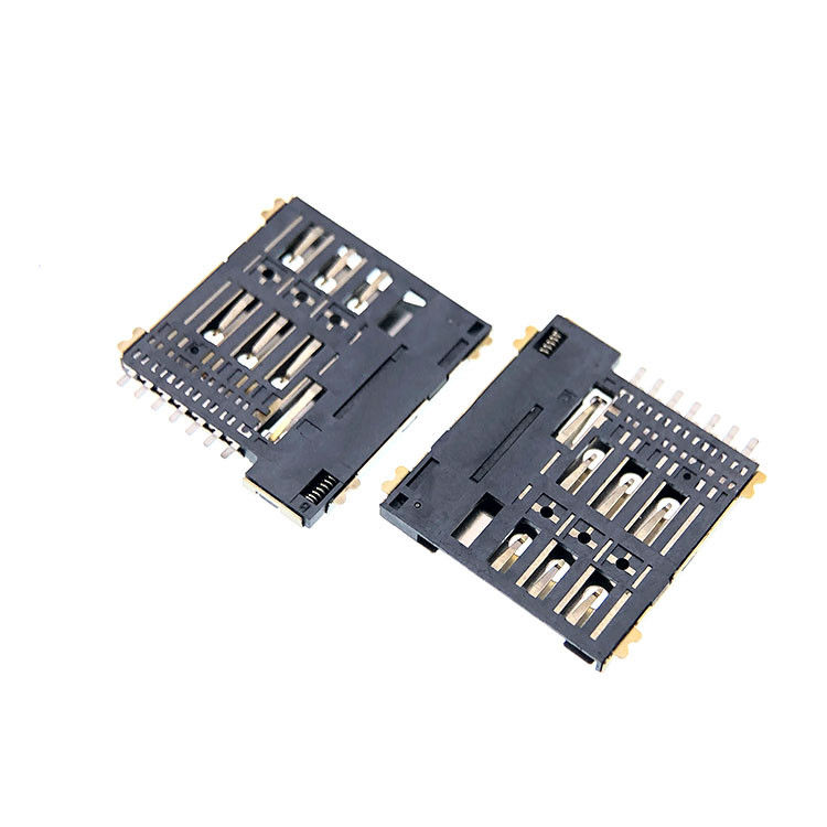 Gegentakt- Art Mikro-Höhe 7p SIM Karte Steckdose Verbinder 1.35mm für PWB