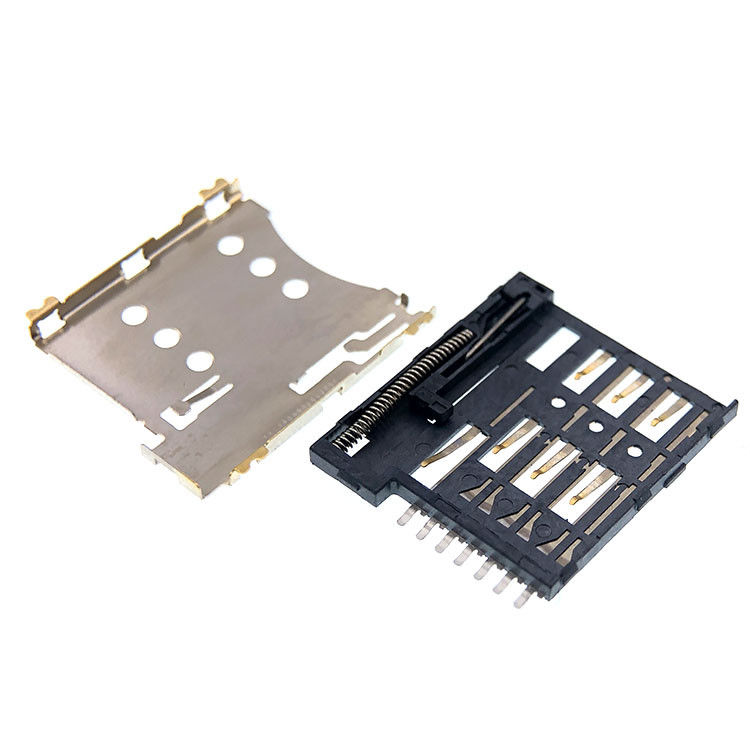 Gegentakt- Art Mikro-Höhe 7p SIM Karte Steckdose Verbinder 1.35mm für PWB