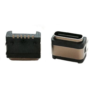 IP67 Wasserdichter USB-Anschluss 6-poliger horizontaler Oberflächenmontage-USB-Typ-C-Buchsenanschluss
