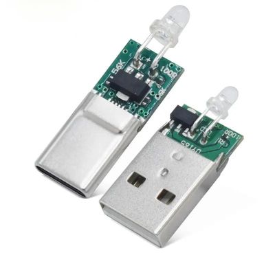 Messing Kupfer USB Typ C männlicher Stecker mit LED-Licht für SAMSUNG HUAWEI